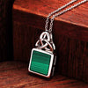 Green Malachite Sterling Silver Trinity Knot Necklace