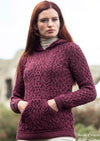 Aran Crafts Hooded Purple Salthill Sweater