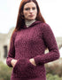 Aran Crafts Hooded Salthill Sweater - Purple