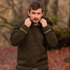 Men's Donegal Wool Hooded Green Sweater