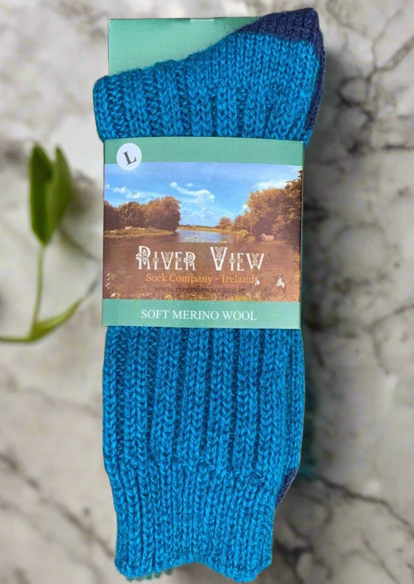 Blue Olive Navy Merino Wool Socks