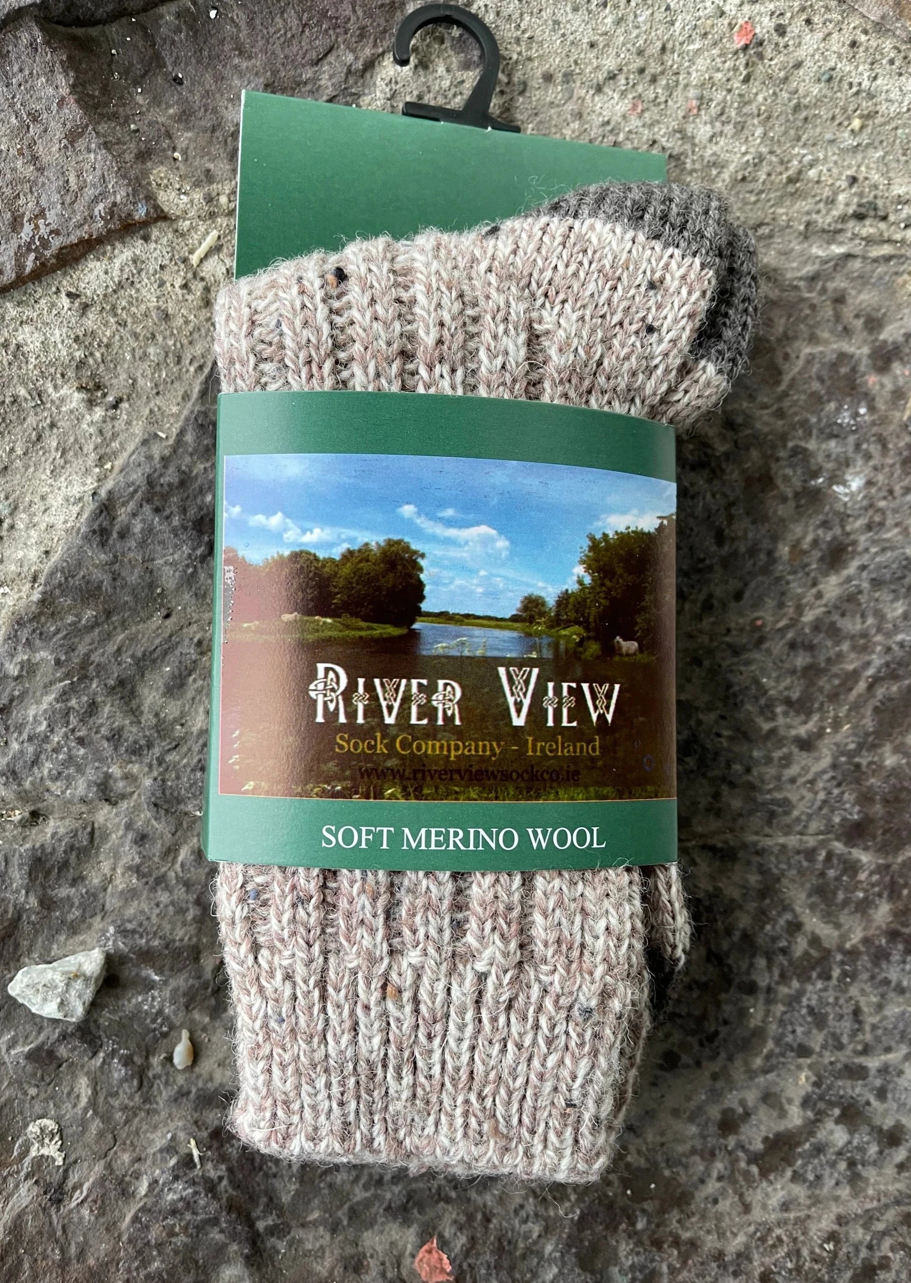 Meath Socks Oatmeal Irish Merino Wool Socks | Large