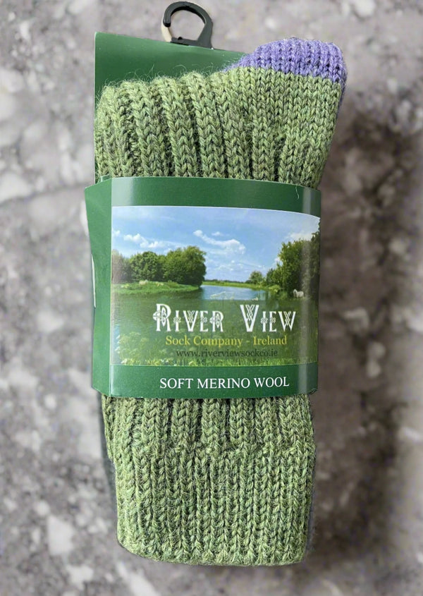 Green Irish Merino Wool Socks