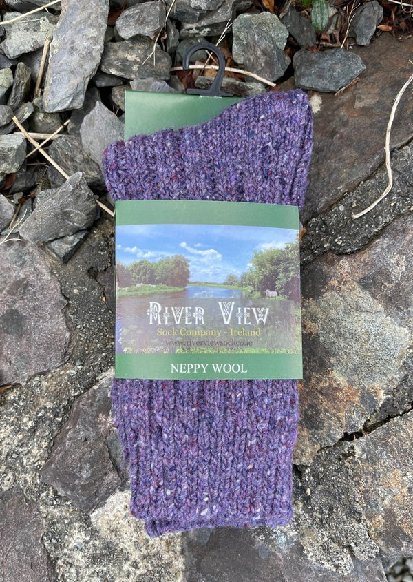 Lilac Irish Wool Neppy Socks