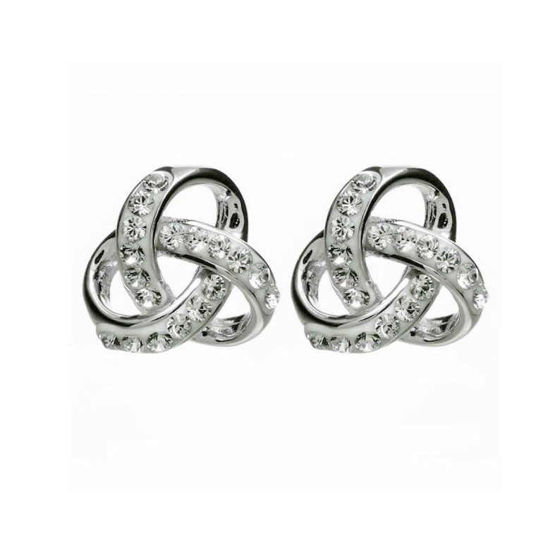 Silver Trinity Swarovski Crystal Earrings