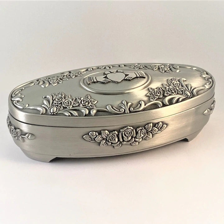 Mullingar Pewter Oval shaped Claddagh Jewelry Box