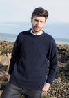 Donegal Curl Neck Sweater - Navy