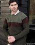 Aran Crafts Three Tone Donegal Sweater | Green Mix