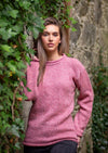 Ladies Roll Neck Pink Sweater
