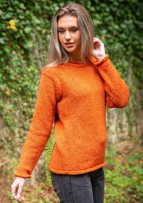Ladies Roll Neck Sweater - Orange