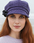 Mucros Newsboy Cap | Purple Herringbone
