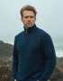 Men's Donegal Wool Half Zip Sweater | Blue