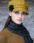 Casquette gavroche moutarde pour femme Mucros - Tweed de laine de qualité supérieure