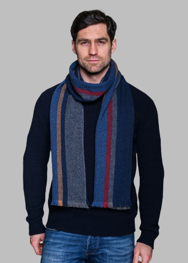 Mucros Orange Stripe Donegal Scarf