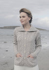 Belcarra Ladies Aran Cardigan - Oatmeal