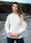 Oversized Lightweight Aran Sweater | natural