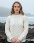 Oversized Lightweight Aran Sweater | Natural