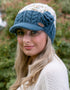 Wool Peak Hat with Cable Band Denim Blue