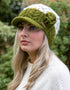Wool Peak Hat with Cable Band Green