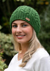 Aran Green Cable Pullon Hat
