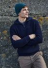 IrelandsEye Men's Ribbed Zip Neck Sweater | Navy