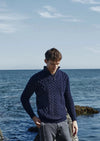 IrelandsEye Men's Dromore Aran Sweater | Navy