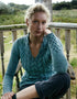 IrelandsEye Women's V Neck Aran Sweater | Ocean Mist
