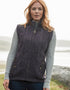 Women's Fleece Lined Aran Sleeveless Jacket | Purple