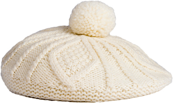 Merino Wool Hand Knit Beret Hat