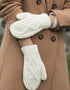 Merino Wool Hand Knit Aran Mittens
