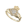 Solvar 14k Diamond Claddagh Ring s21096