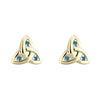 14K Gold Emerald Trinity Knot Earrings