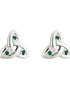 14K White Gold Emerald Trinity Knot Stud Earrings