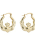 14K Gold Claddagh Creole Earrings