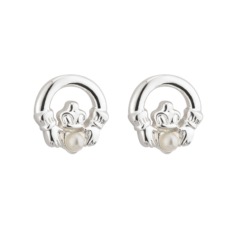 Solvar Silver Communion Claddagh Earrings s33365