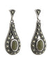 Silver Marble & Marcasite Celtic Earrings