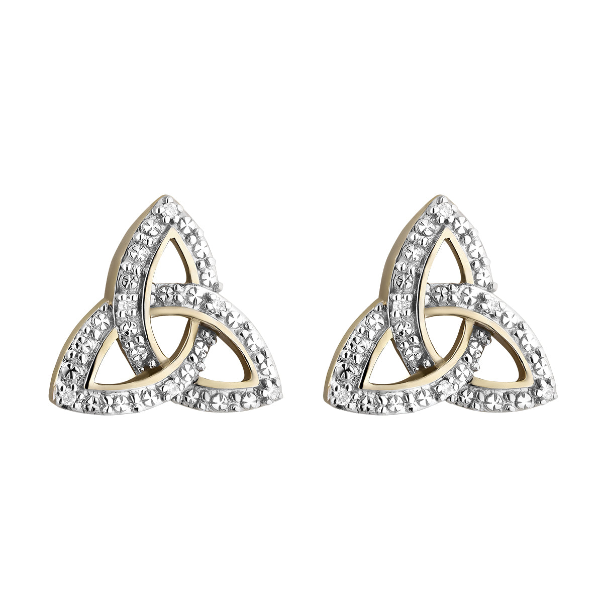 10K Trinity Diamond Earrings