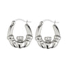 Silver Claddagh Creole Medium Earrings