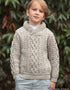 Kid's Shawl Neck Aran Sweater | Oatmeal