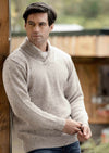 Aran Crafts Shawl Collar Sweater | Oatmeal