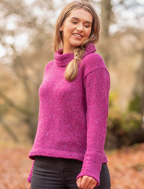 Ladies Wool Pink Tunic Sweater