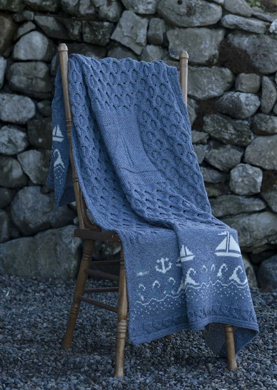 Aran Sailing Blanket | Blue