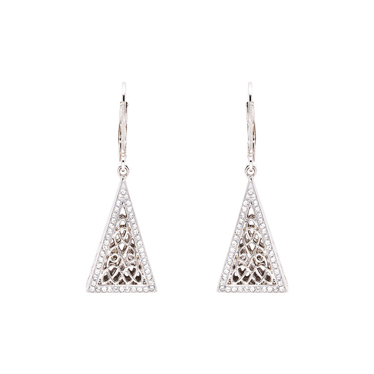 Celtic Triangle Sterling Silver Earrings