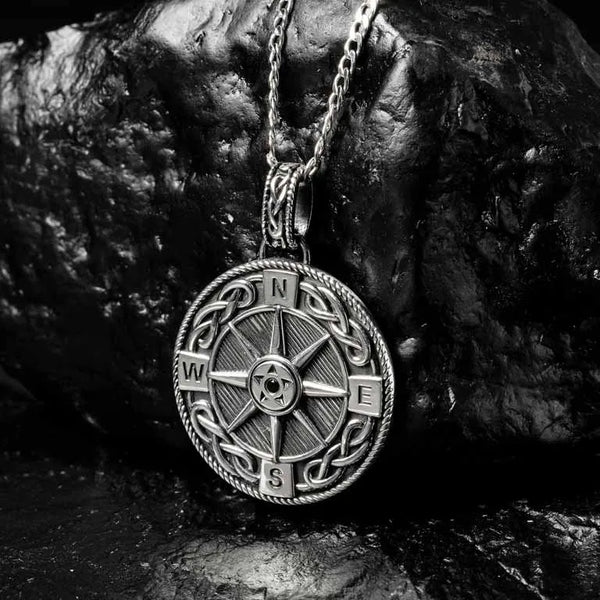 Compass Coin Pendant Necklace for Men CPLP – krkc&co