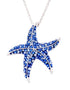 Sterling Silver Sapphire Crystal Starfish Necklace
