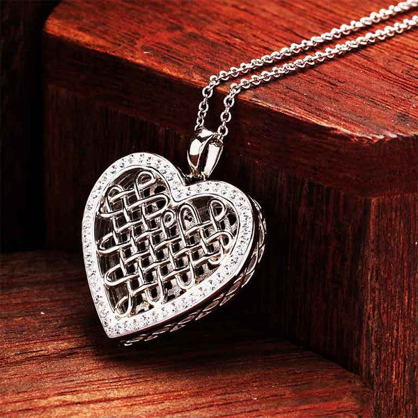 Wolf Heart Necklace Celtic Heart Amulet - 35% Sale
