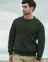 Aran Crafts Crew Neck Green Tweed Sweater
