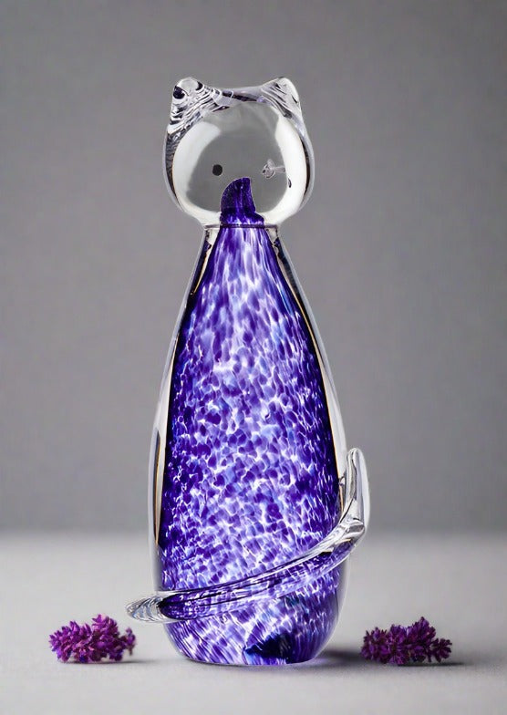 Wild Heather Purple Irish Glass Cat