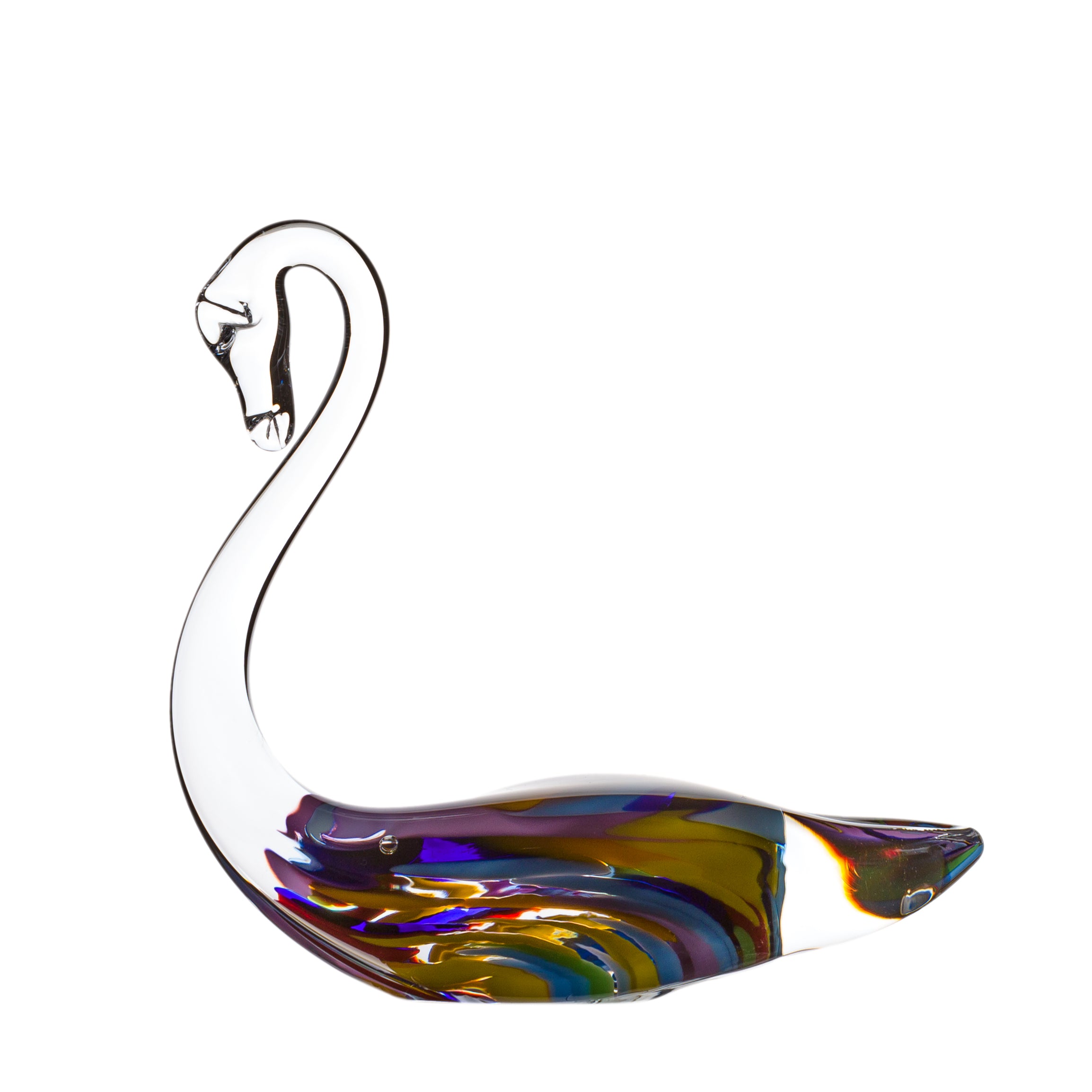 Irish Wildflower Glass Swan