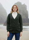 Aran Crafts Adare Boyfriend Cardigan | Green